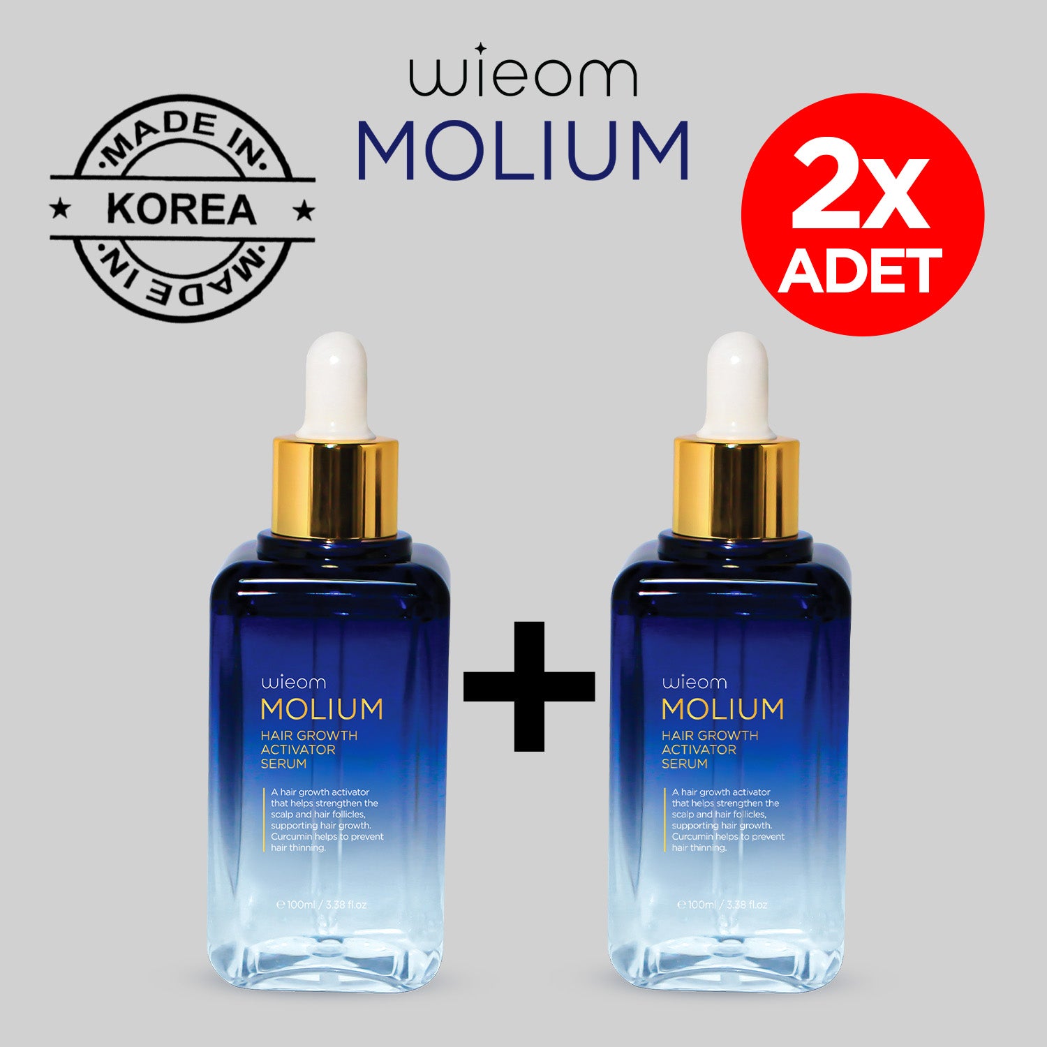 Wieom MOLIUM Saç Aktivatörü (100ml - Erkek/Kadın) Dermaroller Hediyeli!