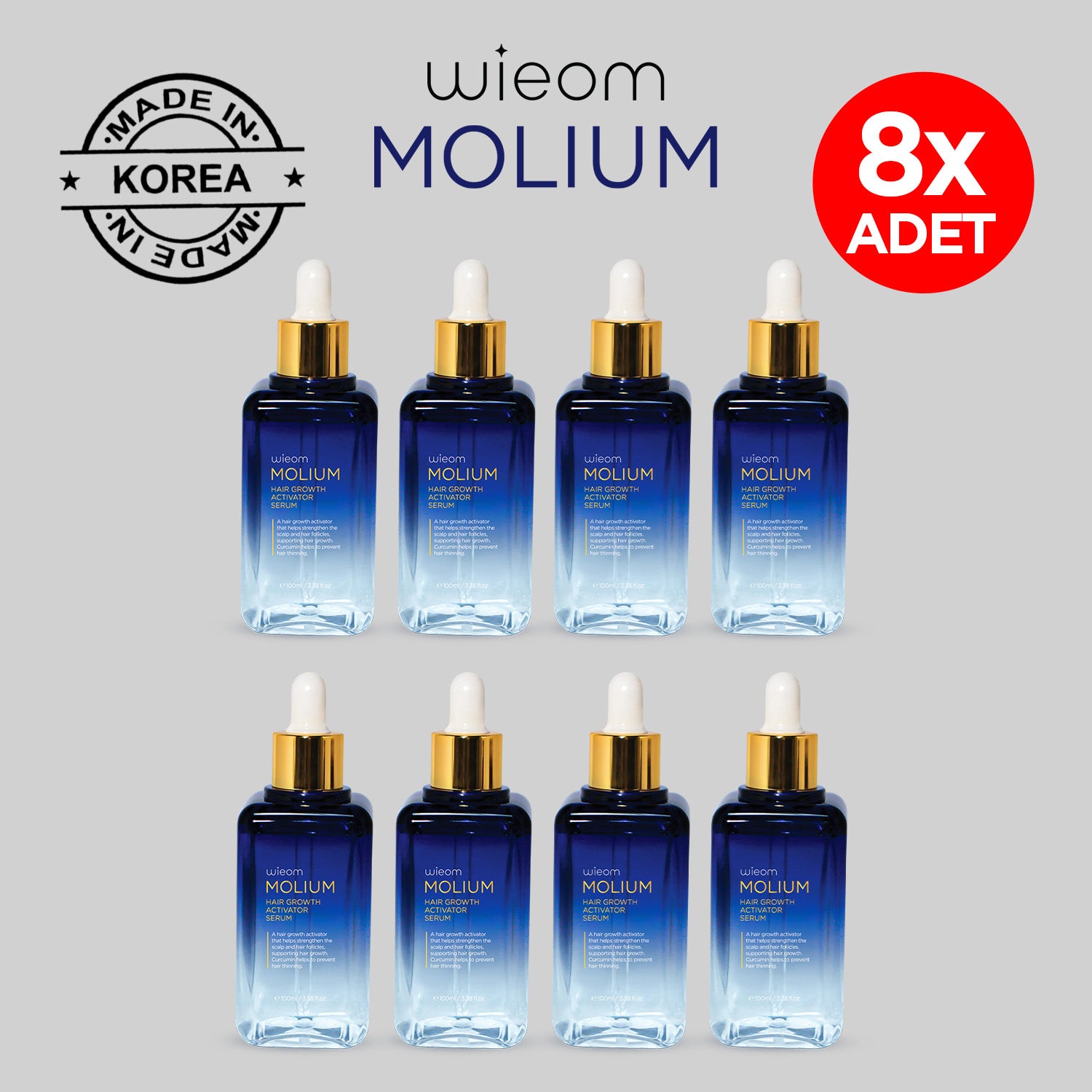 Wieom MOLIUM Saç Aktivatörü (100ml - Erkek/Kadın) Dermaroller Hediyeli!