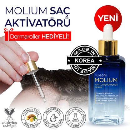 Wieom MOLIUM Saç Aktivatörü (100ml - Erkek/Kadın) Dermaroller Hediyeli!